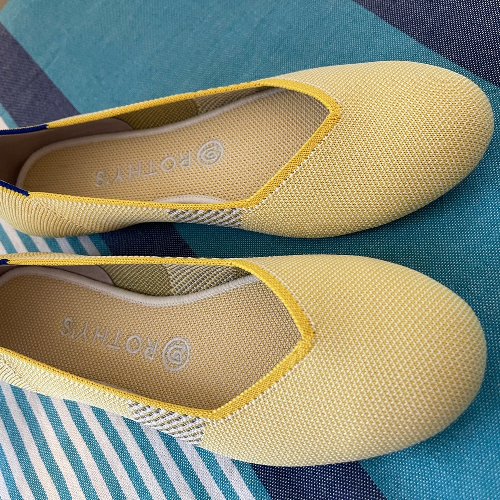 Rothy's Yellow Flats Textured Fabric
